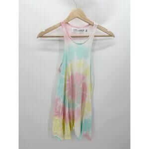 Gypsy Warrior Tie Dye Tank Top Womens XS Pink Blue Yellow Racerback BH18
